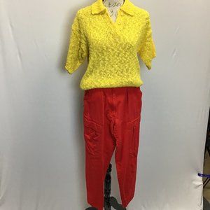 Vintage Acrylic Short Sleeved Sweater, size Medium